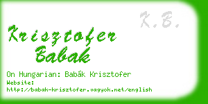 krisztofer babak business card