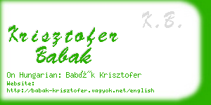 krisztofer babak business card